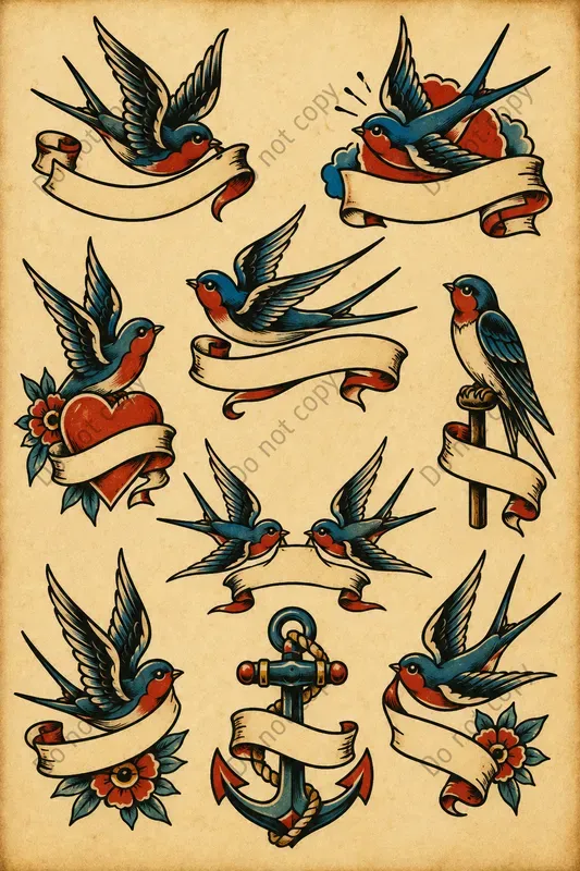 Vintage Circus Tattoo Flash Sheets