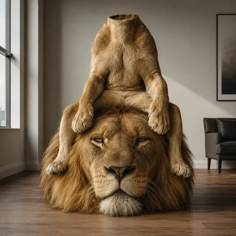 Surreal Animal Selfhead Photos