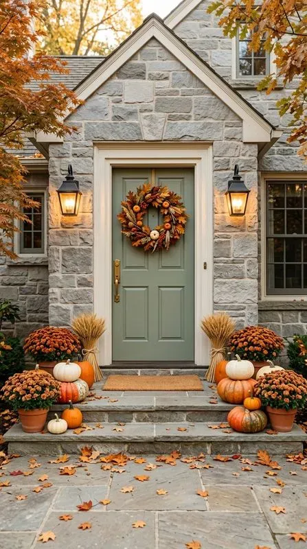 Autumn Front Door Porch Decor Photos