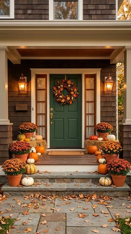 Autumn Front Door Porch Decor Photos