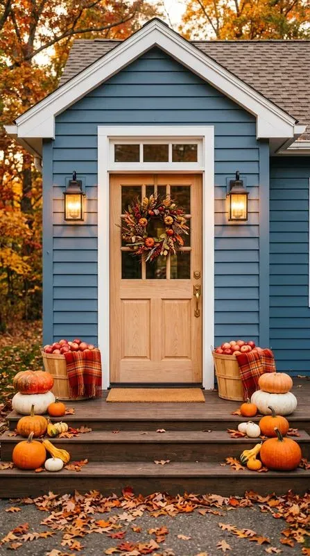 Autumn Front Door Porch Decor Photos