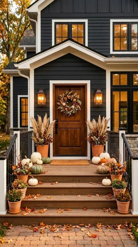 Autumn Front Door Porch Decor Photos