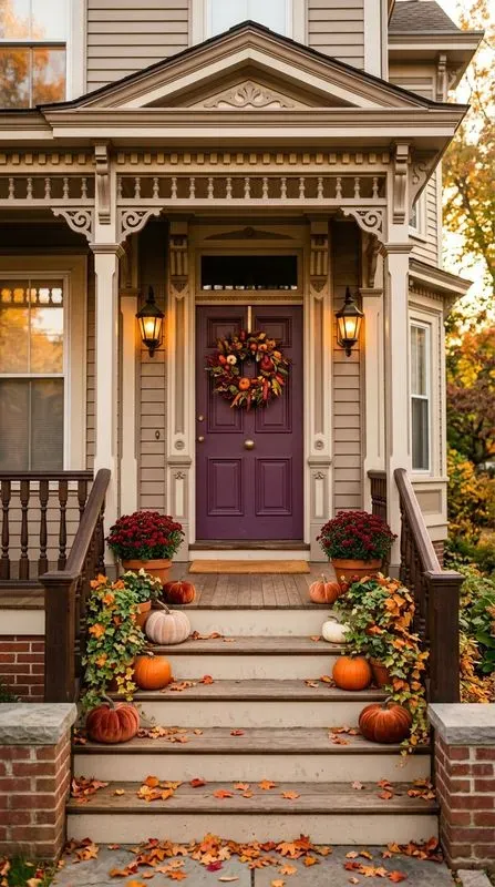 Autumn Front Door Porch Decor Photos