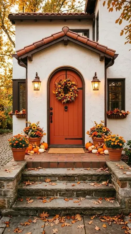 Autumn Front Door Porch Decor Photos