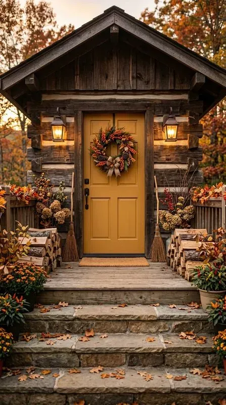 Autumn Front Door Porch Decor Photos