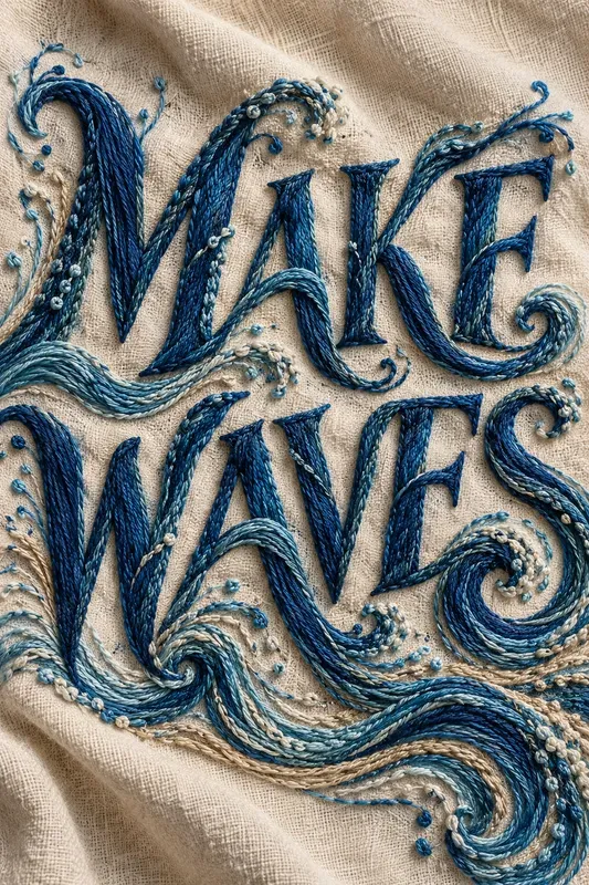 3D Embroidered Typography Threadforms