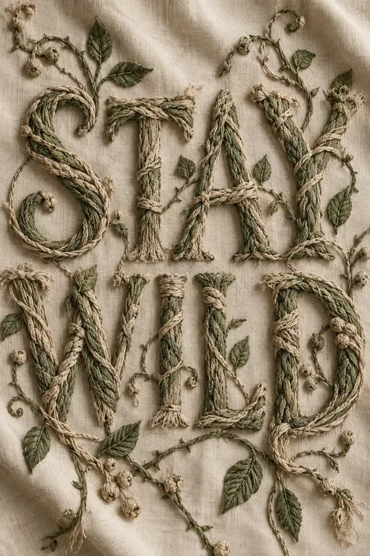 3D Embroidered Typography Threadforms