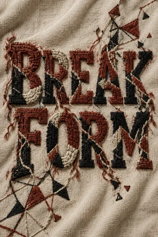 3D Embroidered Typography Threadforms