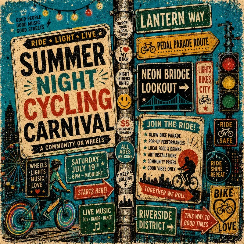 Handdrawn Urban Signpost Collage Posters