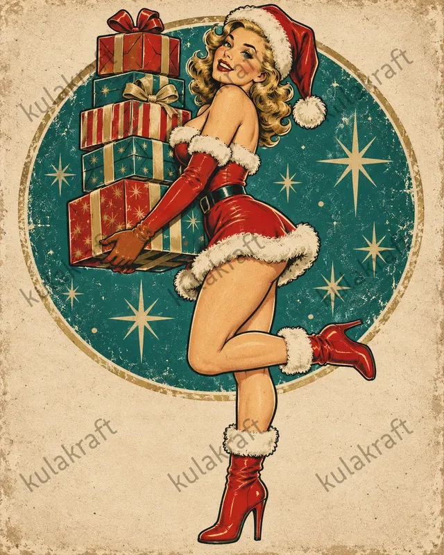 Retro Pinup Christmas Tshirt Designs