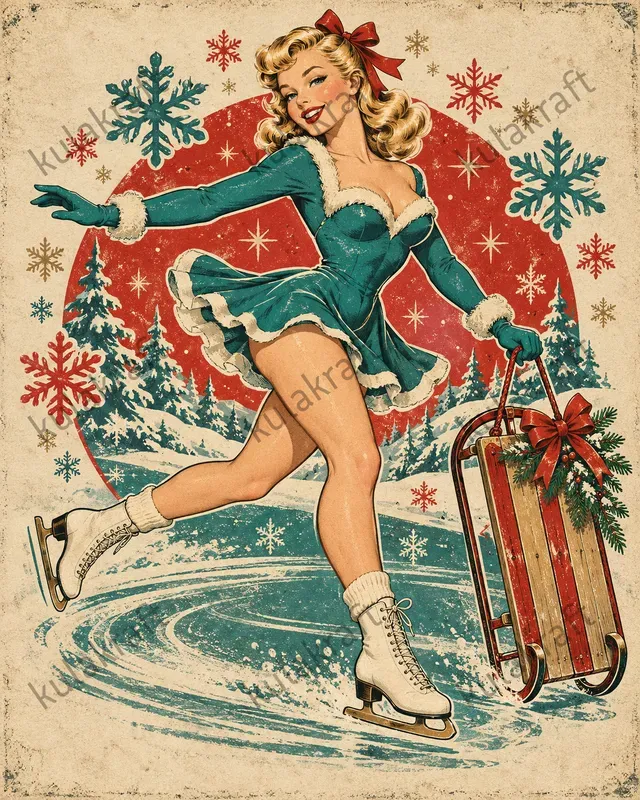 Retro Pinup Christmas Tshirt Designs