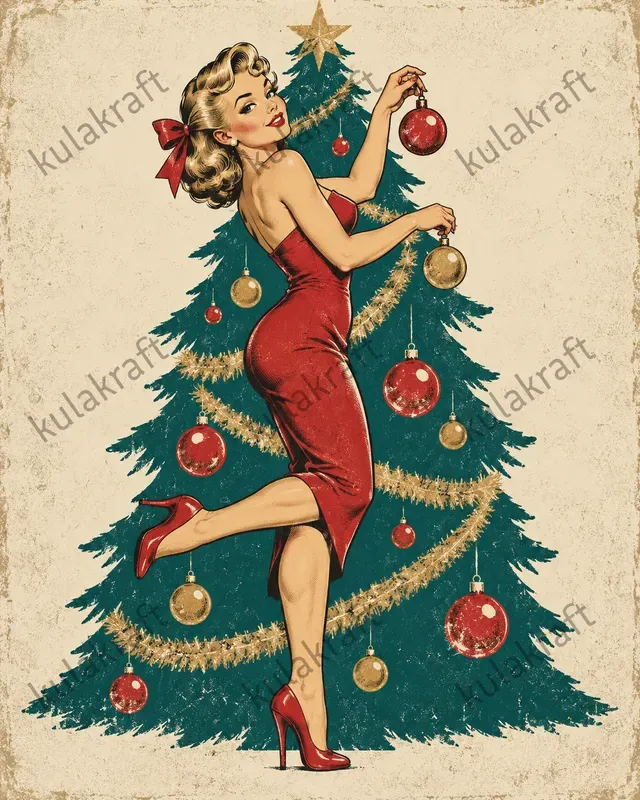 Retro Pinup Christmas Tshirt Designs
