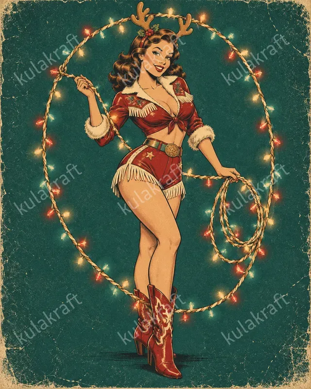 Retro Pinup Christmas Tshirt Designs