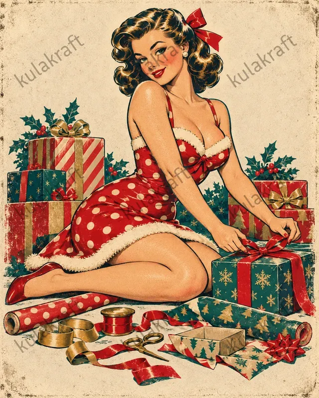 Retro Pinup Christmas Tshirt Designs