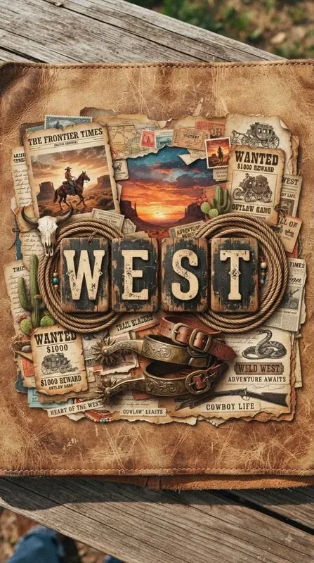 Western Retro Collage Bold Letter Tiles