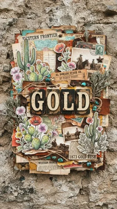Western Retro Collage Bold Letter Tiles