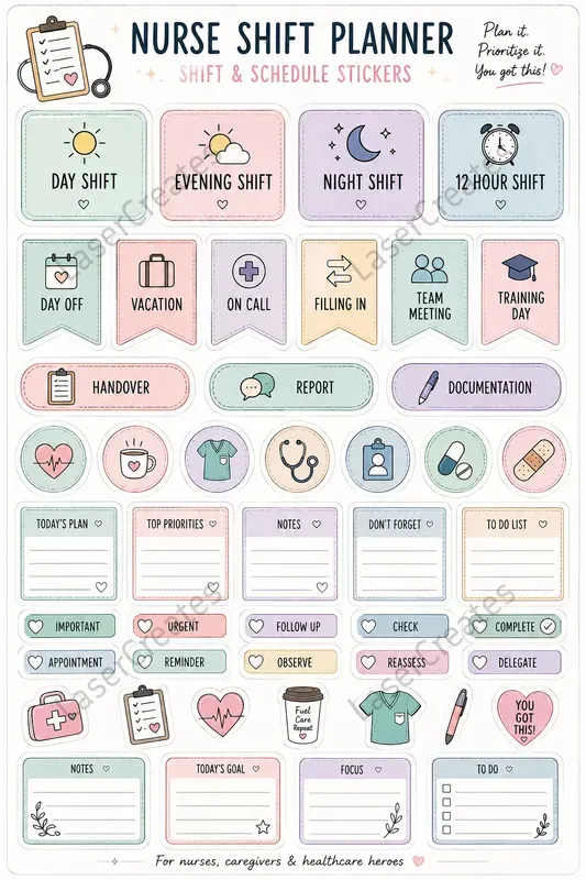Nurse Sticker Sheet Builders
