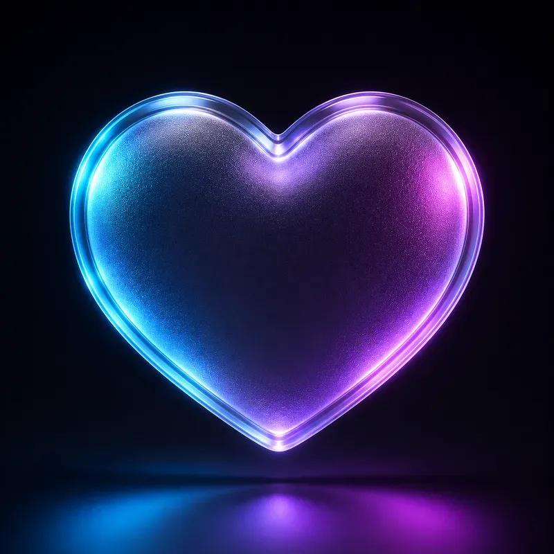 3D Frosted Glass Icons With Neon Accents