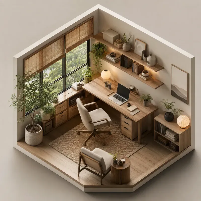 Isometric Cozy Workspace Designs