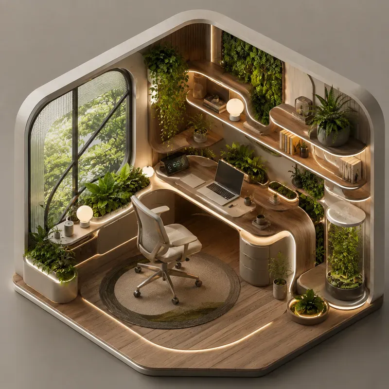 Isometric Cozy Workspace Designs