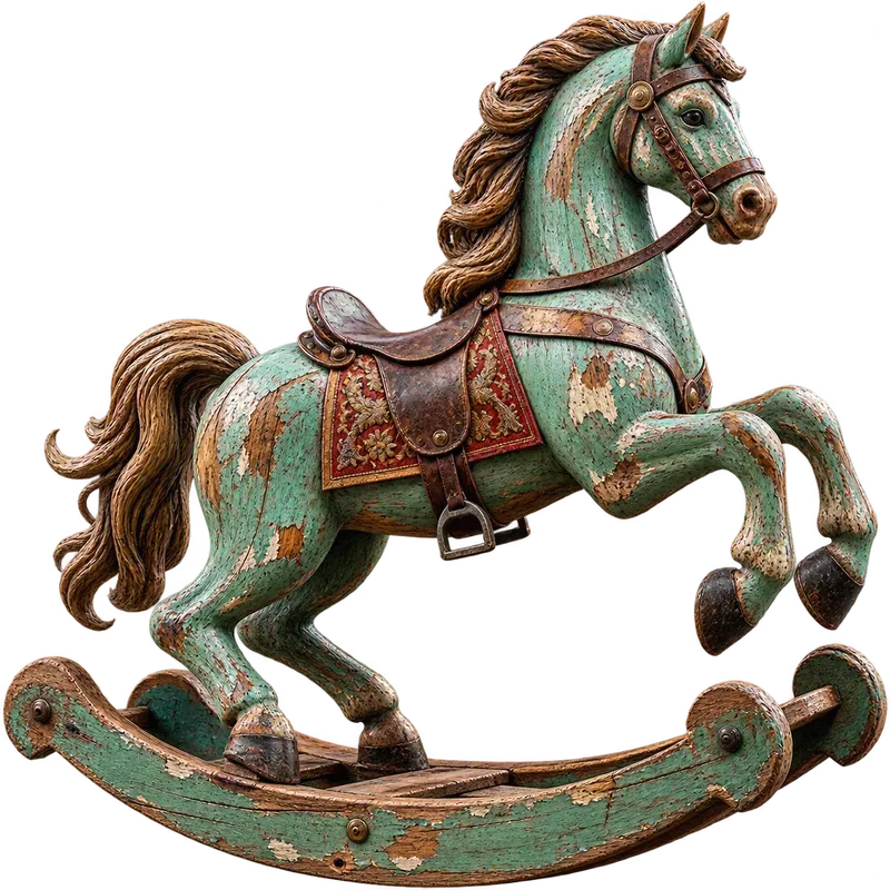 Vintage Distressed Wooden Toy Cliparts