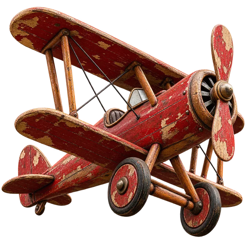 Vintage Distressed Wooden Toy Cliparts