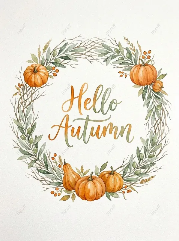 Watercolor Autumn Botanical Wreaths