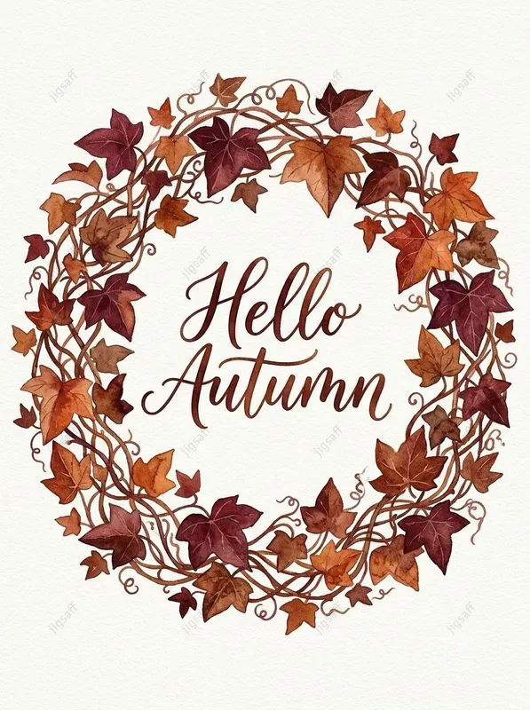 Watercolor Autumn Botanical Wreaths