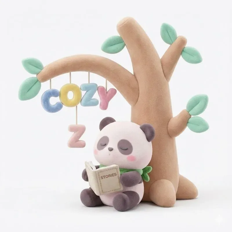 Cute Kawaii Plush Animals Under Trees