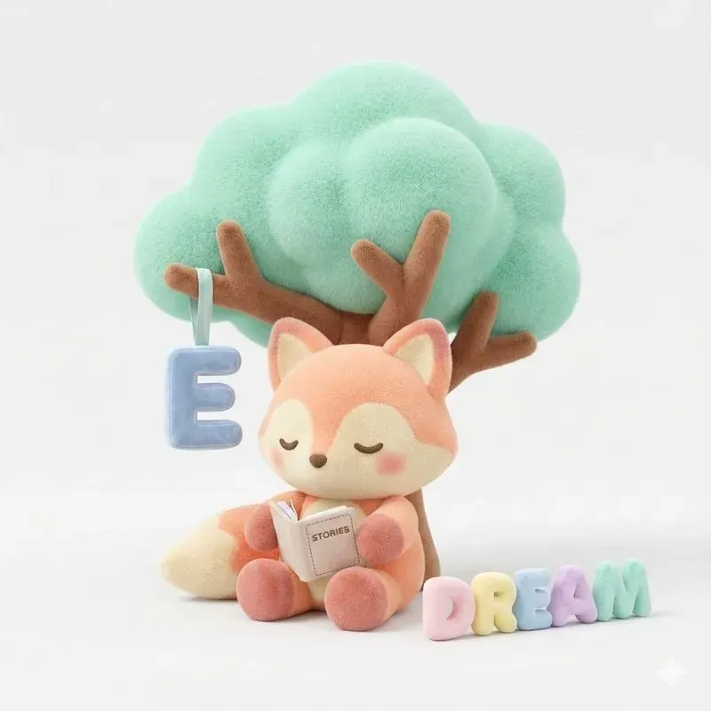 Cute Kawaii Plush Animals Under Trees