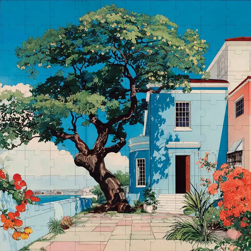 Gouache City Pop Sunlit Editorial