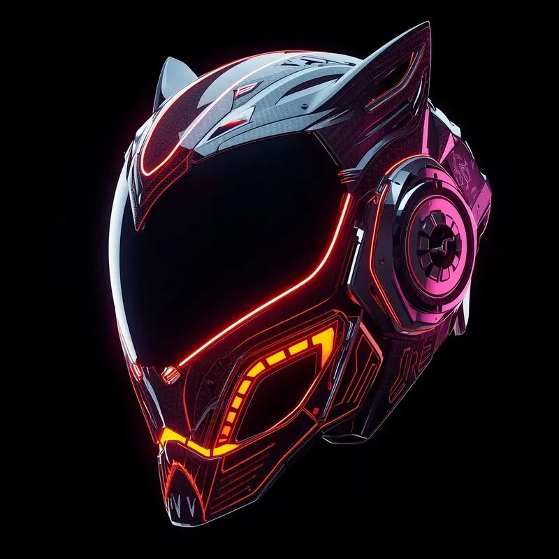 3D Futuristic Cyberpunk Helmets