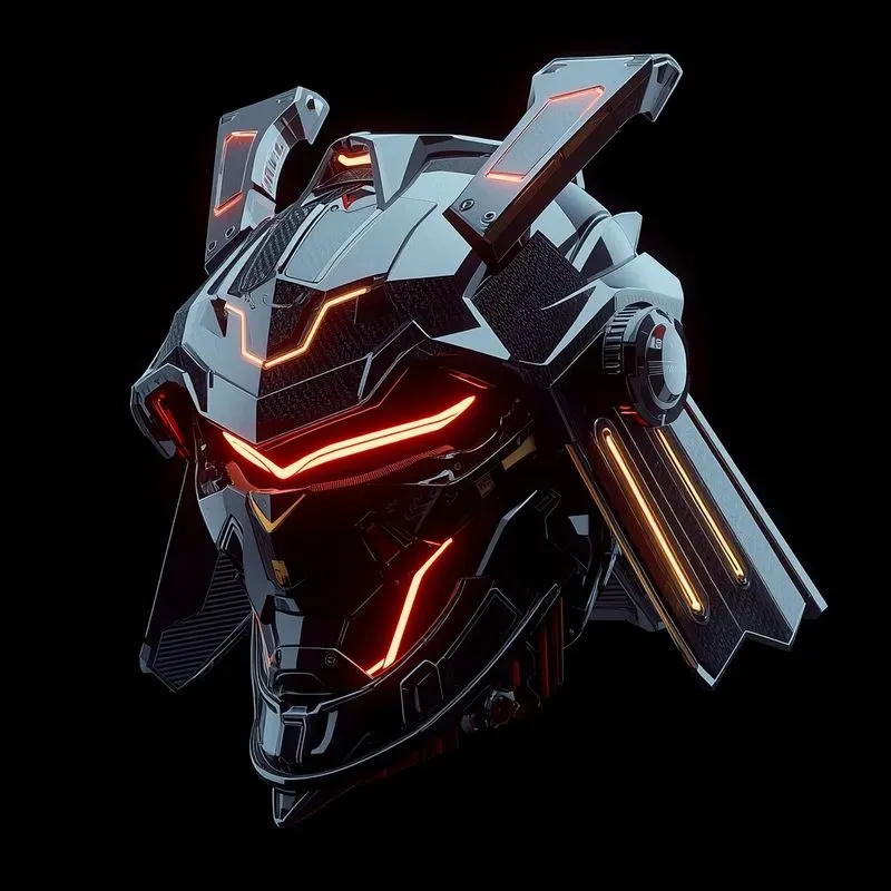3D Futuristic Cyberpunk Helmets