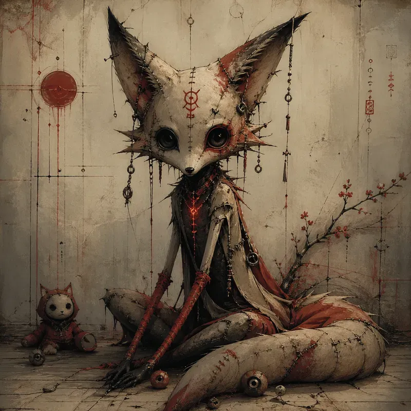 Dark Whimsical Stitched Characters