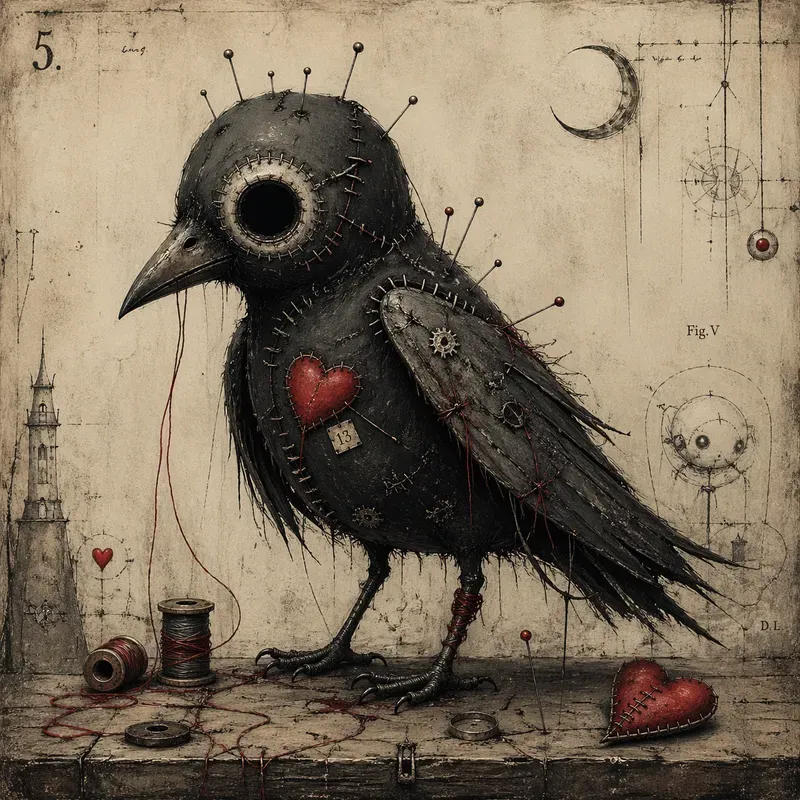 Dark Whimsical Stitched Characters