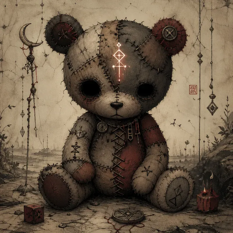 Dark Whimsical Stitched Characters