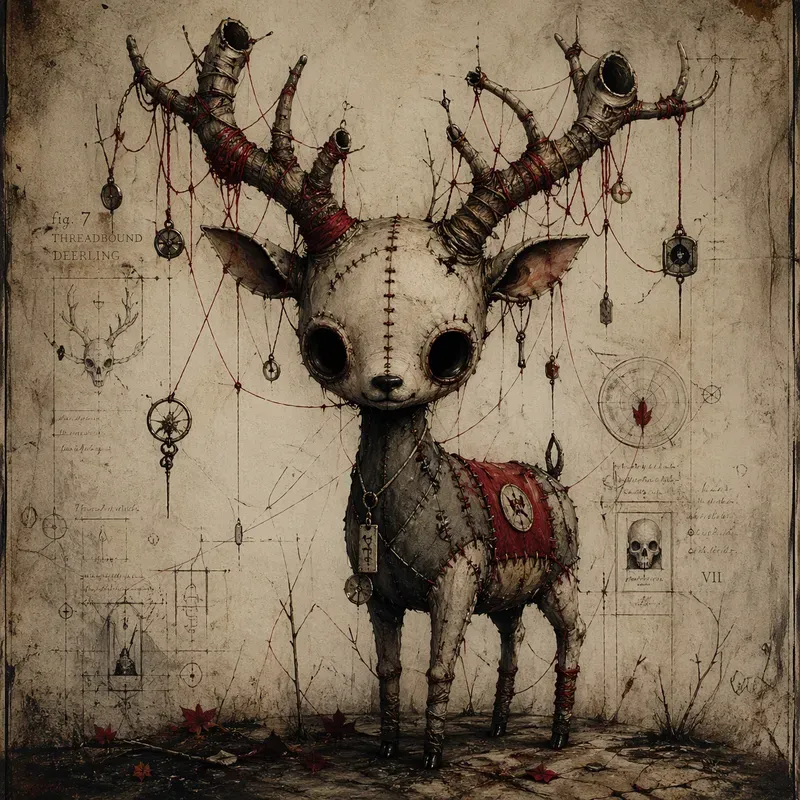 Dark Whimsical Stitched Characters