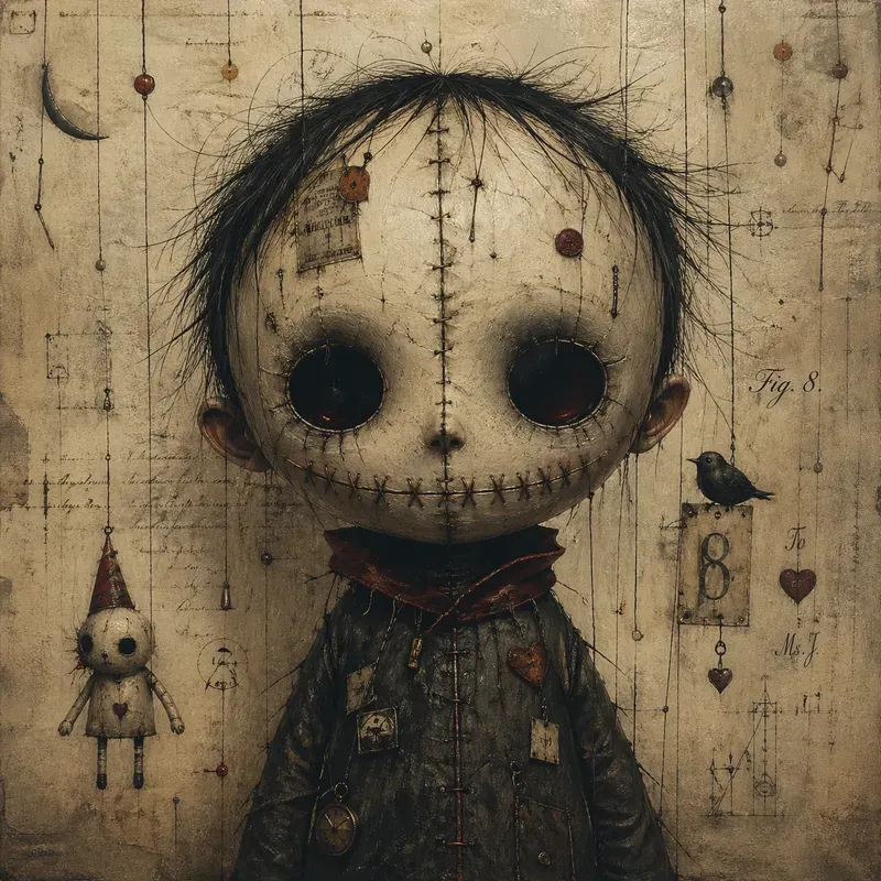Dark Whimsical Stitched Characters