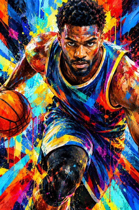 Vibrant Athlete Action Art Collections