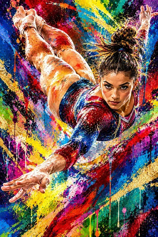Vibrant Athlete Action Art Collections