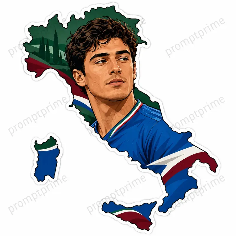 Football Country Map Stickers