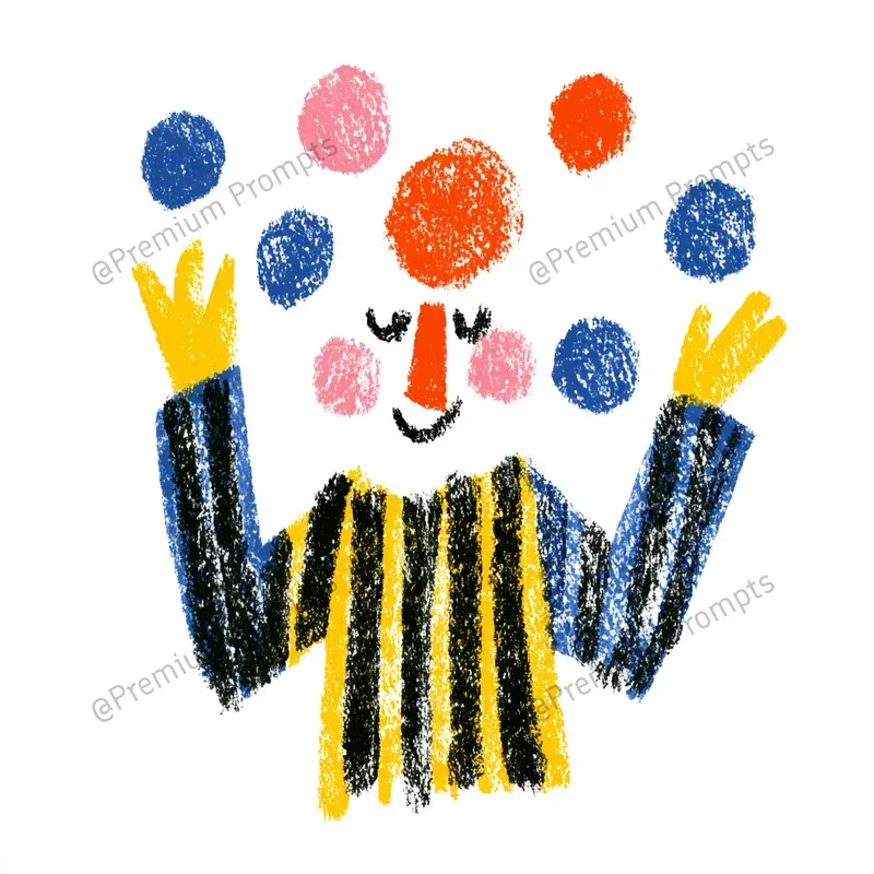 Wax Crayon Hand Painted Carnival Clipart