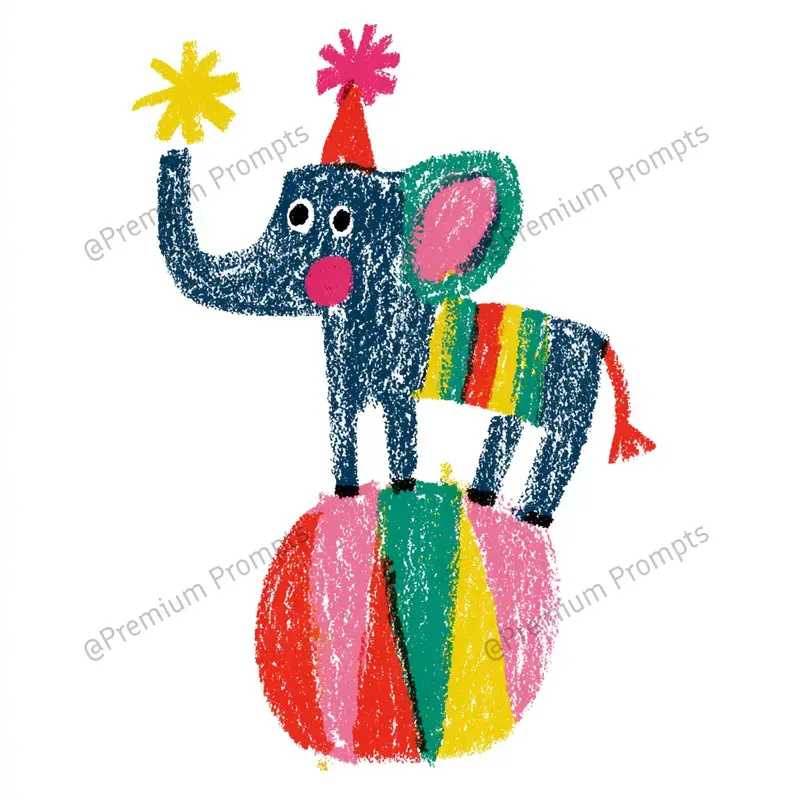 Wax Crayon Hand Painted Carnival Clipart