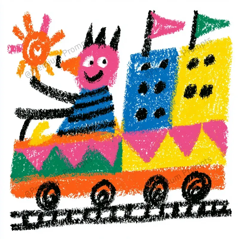 Wax Crayon Hand Painted Carnival Clipart