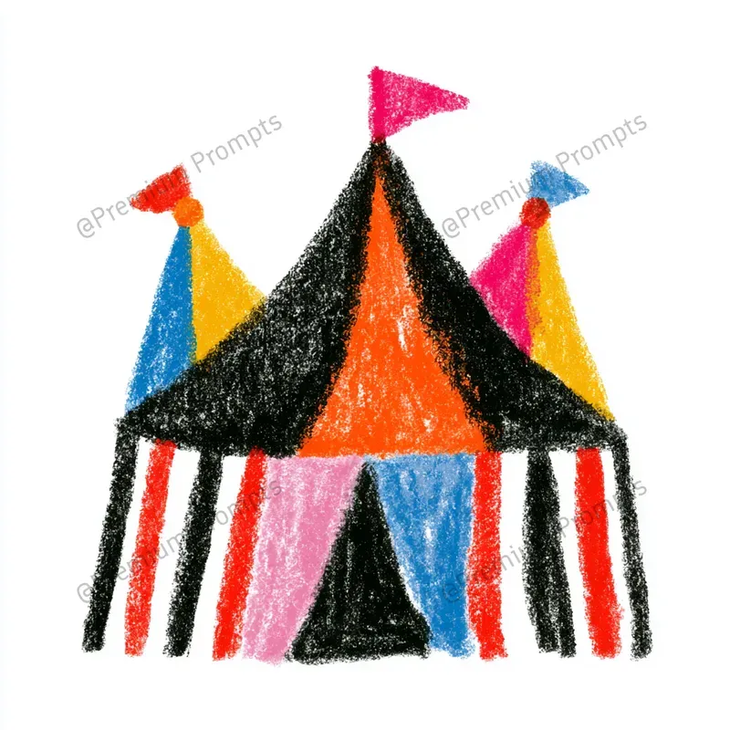 Wax Crayon Hand Painted Carnival Clipart