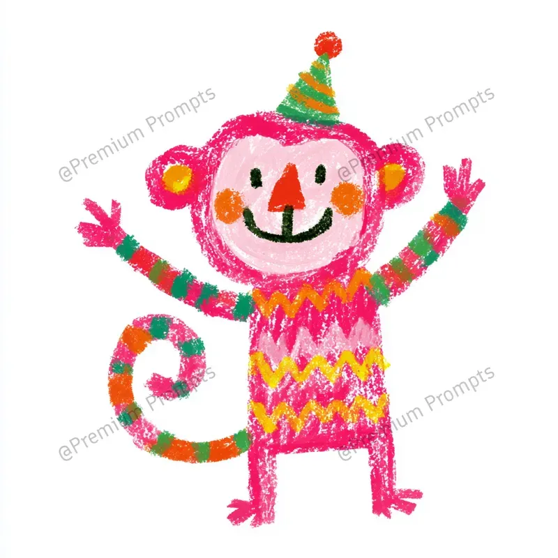 Wax Crayon Hand Painted Carnival Clipart