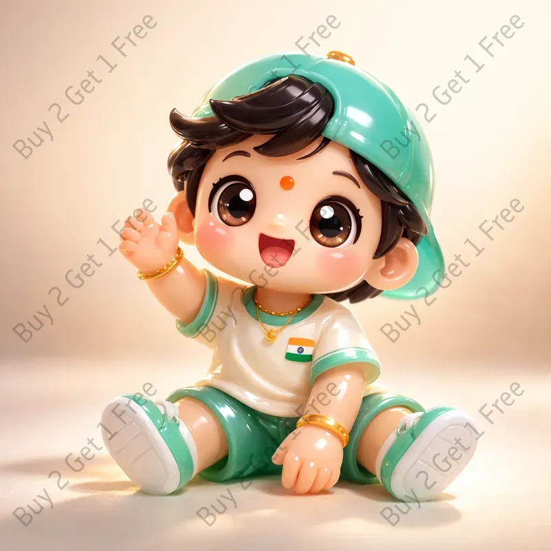 Cute Jelly Indian 3D Cartoon Figures