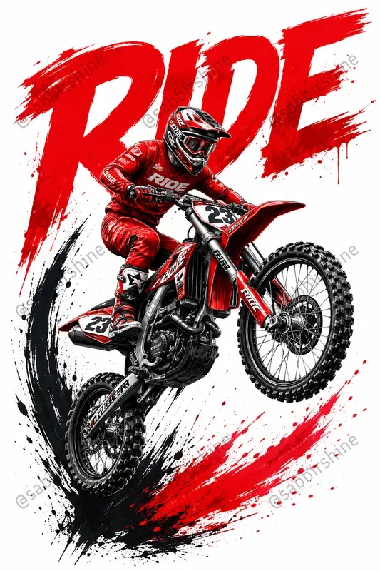 Motocross Splash Tshirt Poster Generator
