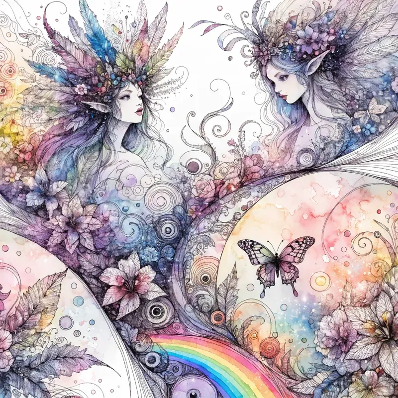 Dreamlike Watercolor Fantasy Collages