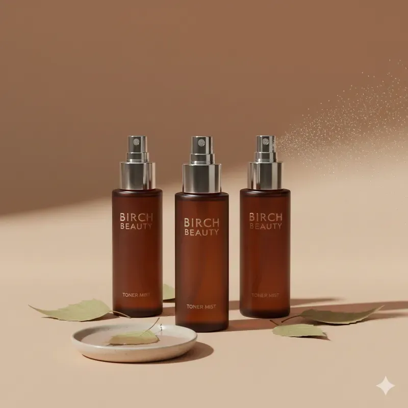 Premium Birch Beauty Product Showcases